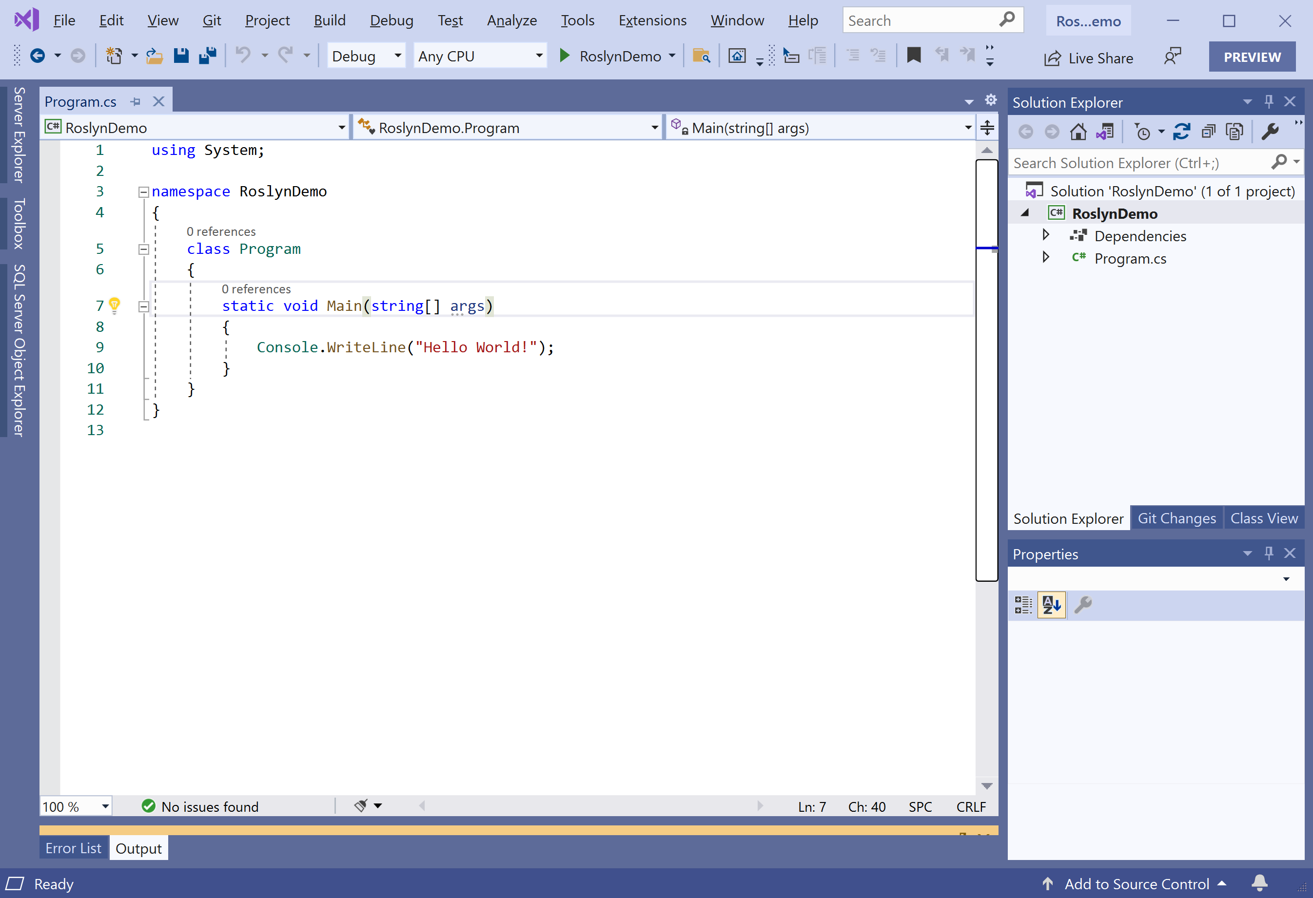 Console Application created